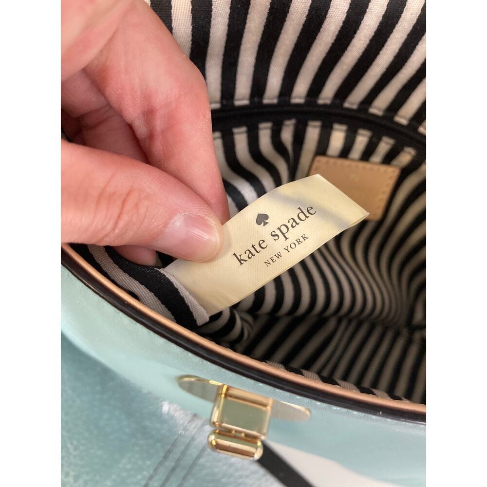 KATE SPADE SMALL LIGHT BLUE SMOOTH LEATHER CROSSBODY BAG - Picture 11 of 16